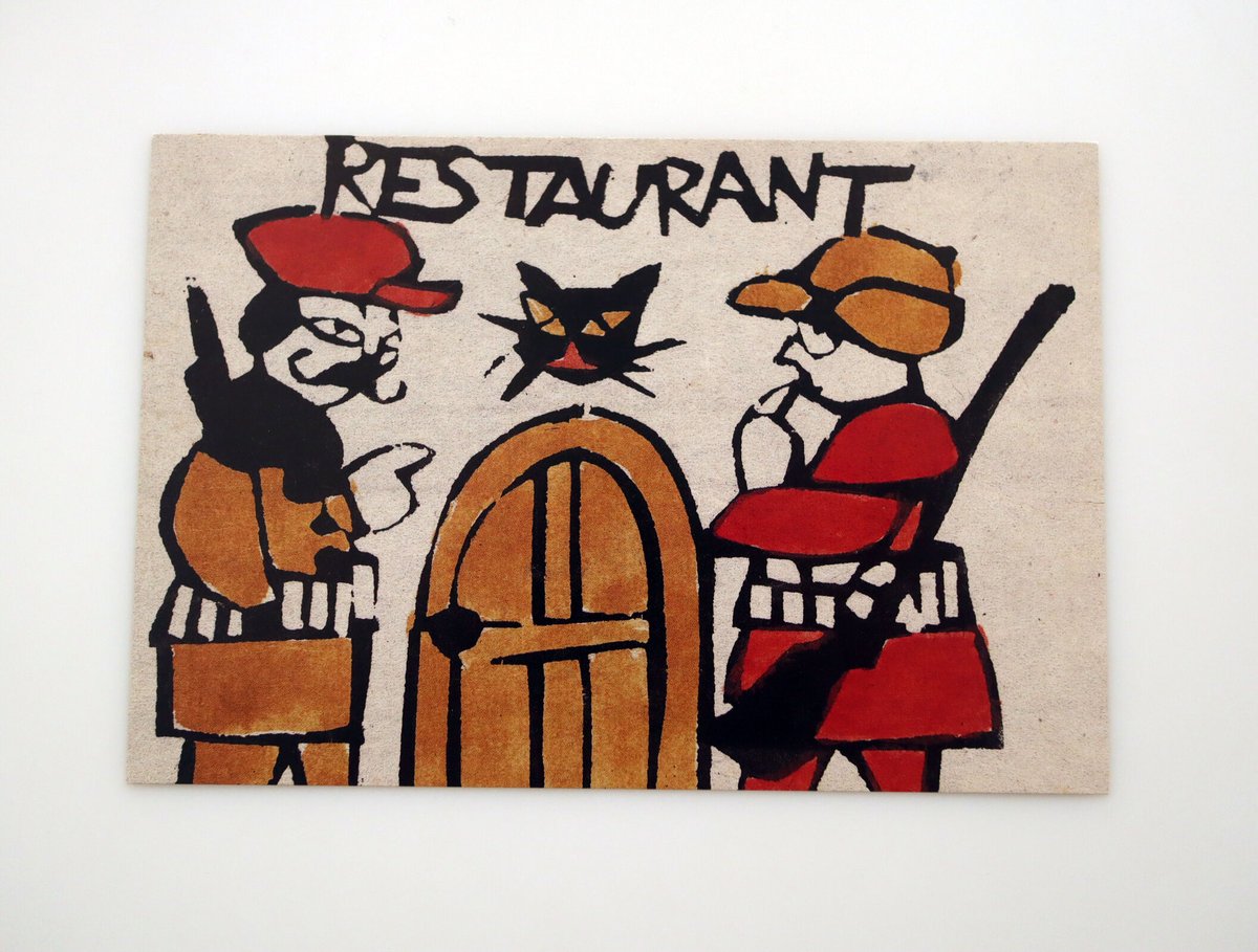 注文の多い料理店絵画手描き猫シェフのアート作品