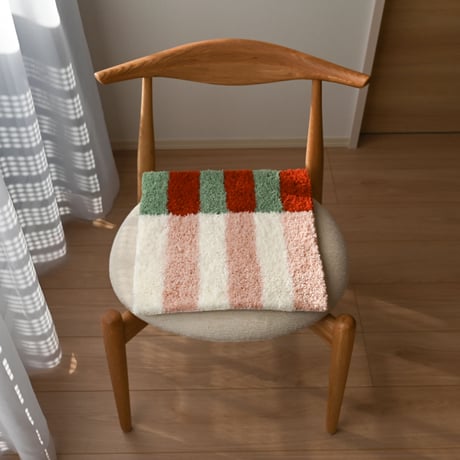 stripe rug(orange×green)