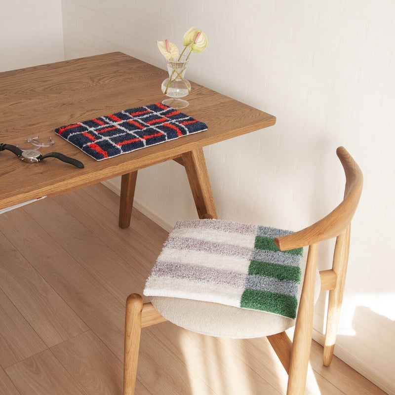 stripe rug(green×pink) | MOYO STORE