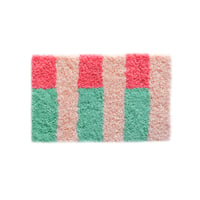mini stripe rug (pink×green #1)