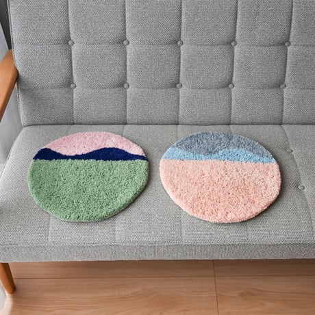 wave rug(pink×green)