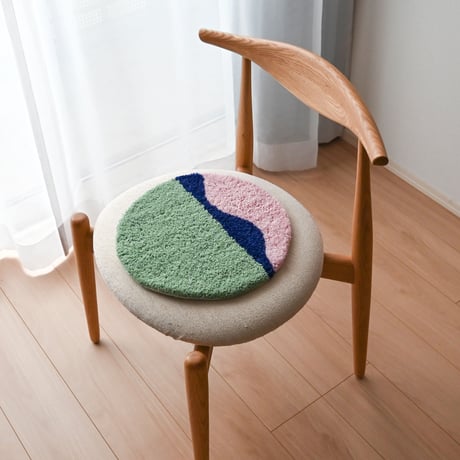 wave rug(pink×green)