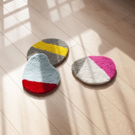 mini point rug(yellow×gray)