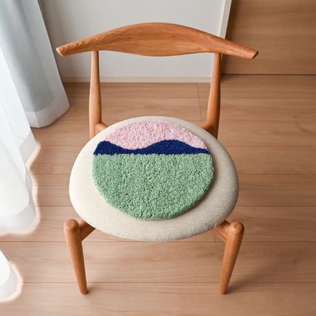 wave rug(pink×green)