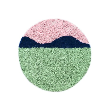 wave rug(pink×green)