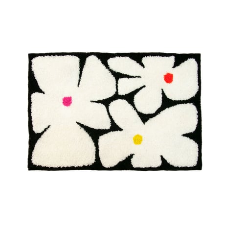 ennui flower rug(black×white)