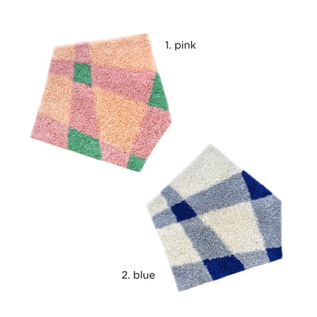 MOYO ミニラグ　3枚まとめ売り ミニラグ MOYO mini point rug 赤xライトブルー ラグマット タフ