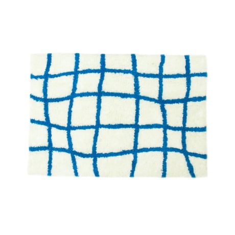 ennui checkered rug (white×blue)