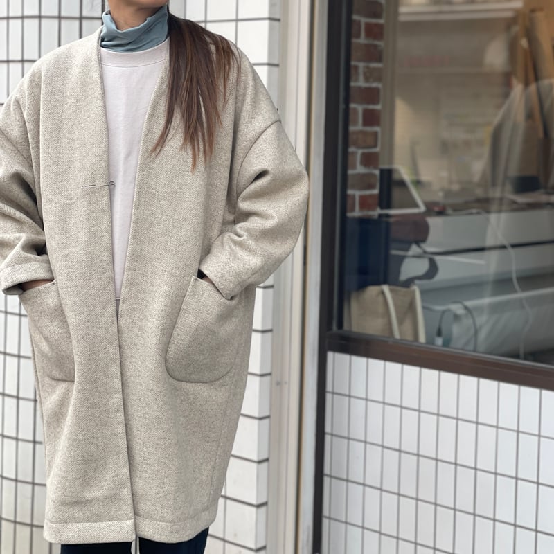 MASIROICB wool Rever ノーカラーショートコート セール】 WoolRever ノーカラーショートコート （その他アウター