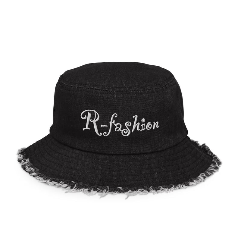 ダメージデニムバケットハット(ブラック) | R-fashion