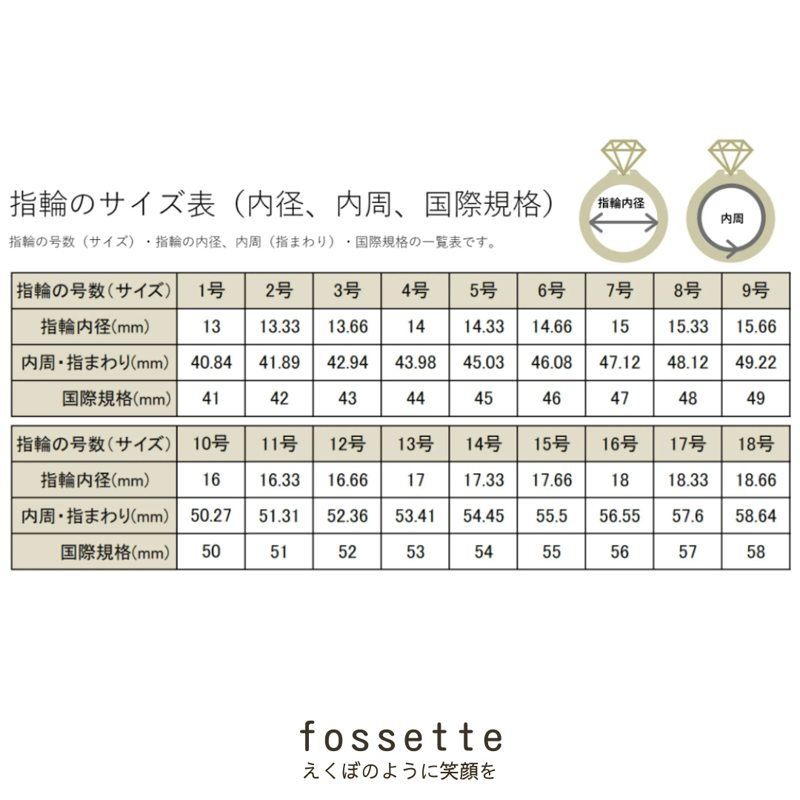 リング（15号、幅3mm） | fossette