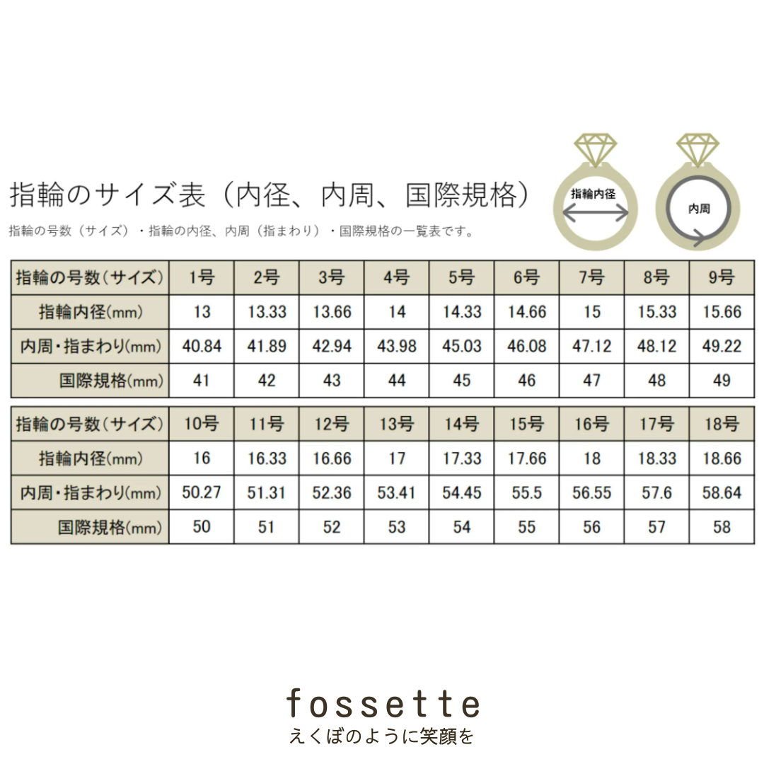 リング（15号、幅3mm） | fossette
