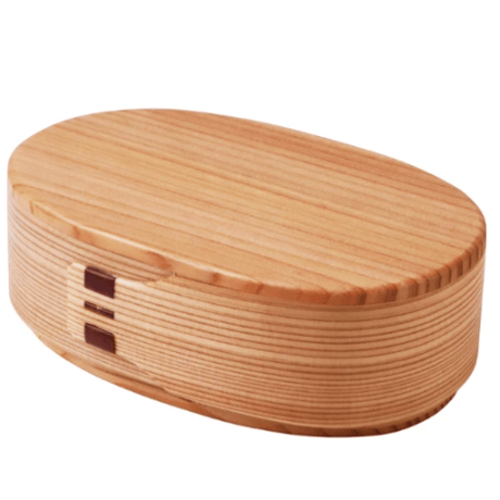曲げわっぱ弁当箱  【秋田杉】 約14×9×H5.5cm
