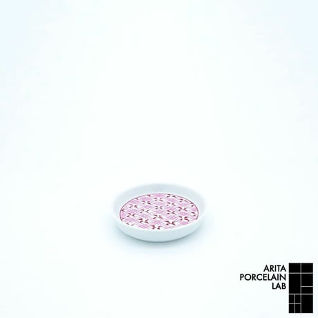 JAPAN AUTUMN 薬味皿 格子丸文 ワインレッド【ARITA PORCELAIN LAB（アリタポーセリンラボ）】