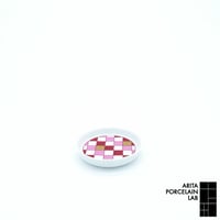 JAPAN AUTUMN 薬味皿 市松 ワインレッド【ARITA PORCELAIN LAB（アリタポーセリンラボ）】