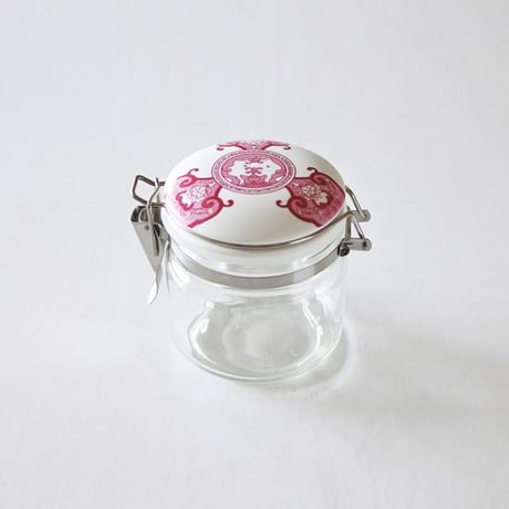 JAPAN SNOW 密閉保存瓶 キャニスター ワインレッド 古伊万里草花紋 化粧箱入【ARITA PORCELAIN LAB（アリタポーセリンラボ）】