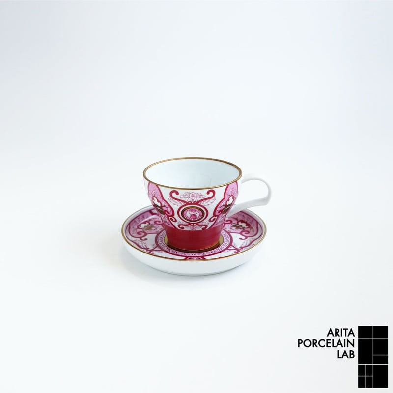 ARITA PORCELAIN LAB JAPAN AUTUMN 平皿(中)2枚 JAPAN AUTUMN ティーカップ＆ソーサー 古伊万里草花紋 ワインレッド