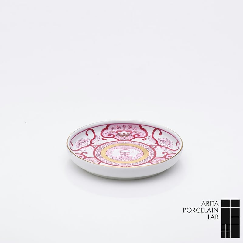 JAPAN AUTUMN 銘々皿 古伊万里草花紋 ワインレッド【ARITA PORCELAIN