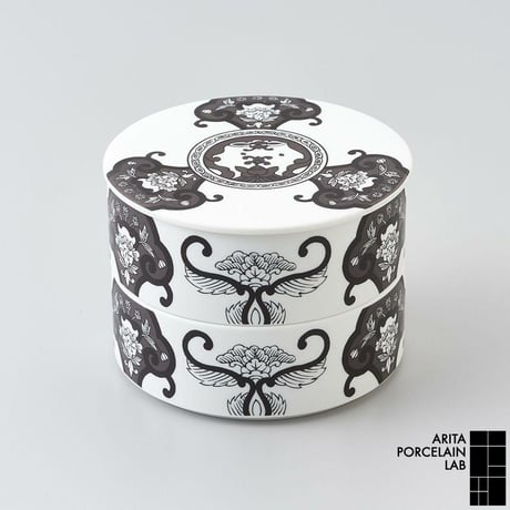 JAPAN SNOW ミニお重（二段重） 古伊万里草花紋※全４色【ARITA PORCELAIN LAB（アリタポーセリンラボ）】