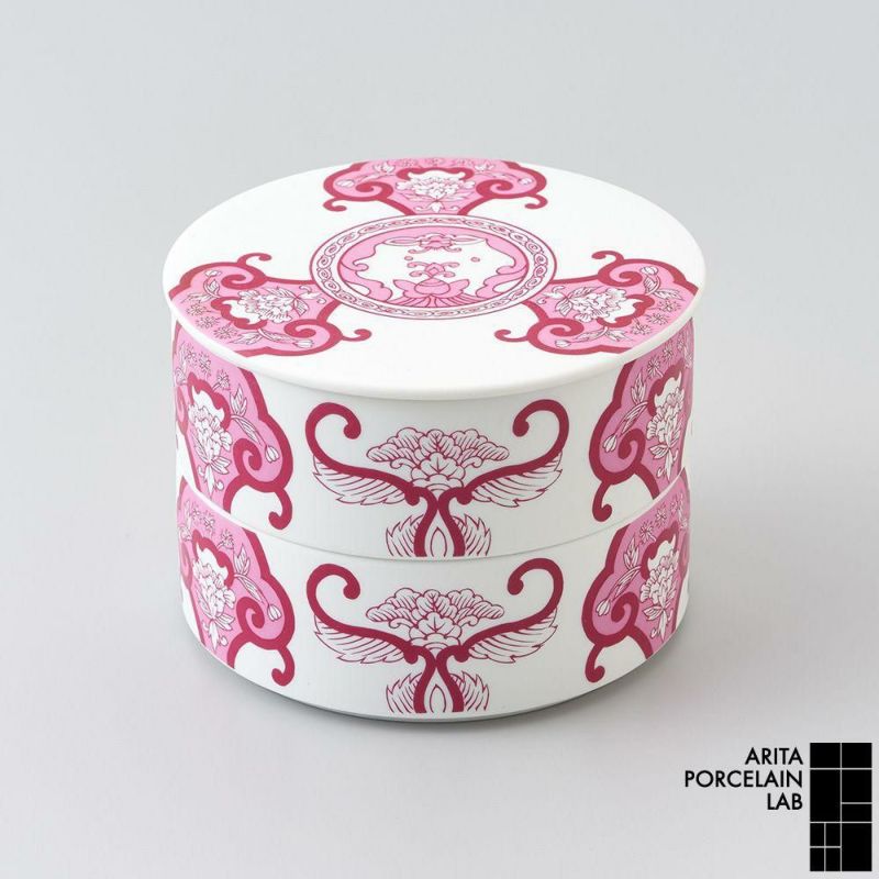 JAPAN SNOW ミニお重（二段重） 古伊万里草花紋※全4色【ARITA PORCELAI