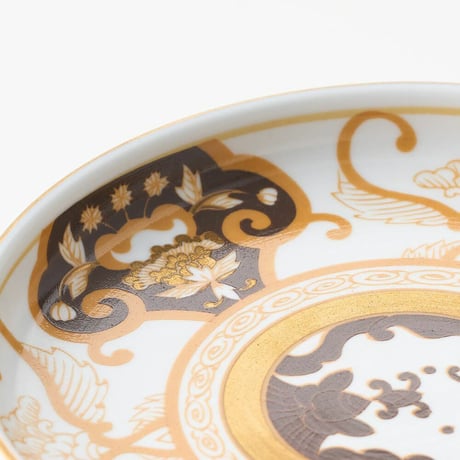 JAPAN AUTUMN 銘々皿 古伊万里草花紋 ゴールド【ARITA PORCELAIN LAB（アリタポーセリンラボ）】