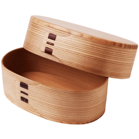 曲げわっぱ弁当箱  【秋田杉】 約14×9×H5.5cm