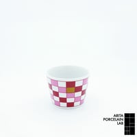 JAPAN AUTUMN 蕎麦猪口 市松 ワインレッド【ARITA PORCELAIN LAB（アリタポーセリンラボ）】