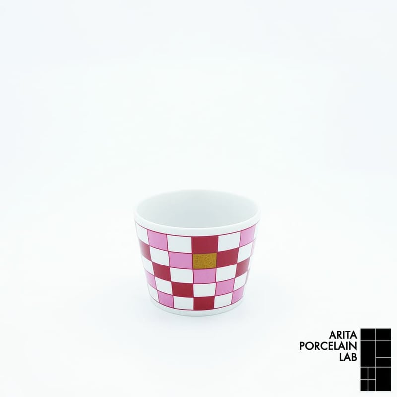 JAPAN AUTUMN 蕎麦猪口 市松 ワインレッド【ARITA PORCELAIN LAB