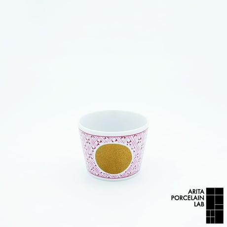 JAPAN AUTUMN 蕎麦猪口 格子丸文 ワインレッド【ARITA PORCELAIN LAB（アリタポーセリンラボ）】