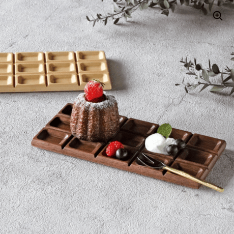 木製・板チョコ型プレート（ホワイト）