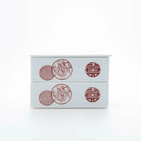 丸紋散し ゴールド 赤 化粧箱入【ARITA PORCELAIN LAB（アリタポーセリンラボ）】
