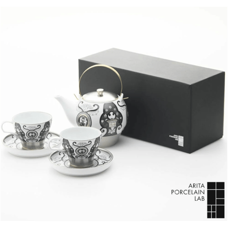 JAPAN SNOW ティーポット 1個 カップ＆ソーサー 2個 古伊万里草花紋 化粧箱入【ARITA PORCELAIN LAB（アリタポーセリンラボ）】