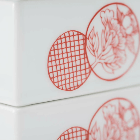 丸紋散し ゴールド 赤 化粧箱入【ARITA PORCELAIN LAB（アリタポーセリンラボ）】