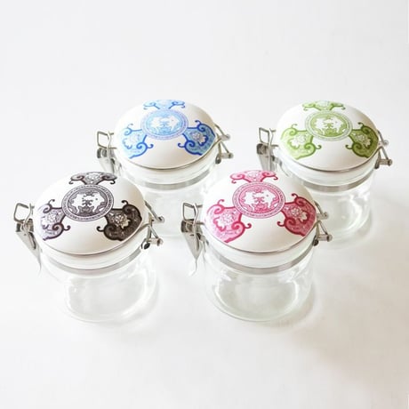 JAPAN SNOW 密閉保存瓶 キャニスター ブルー 古伊万里草花紋 化粧箱入【ARITA PORCELAIN LAB（アリタポーセリンラボ）】