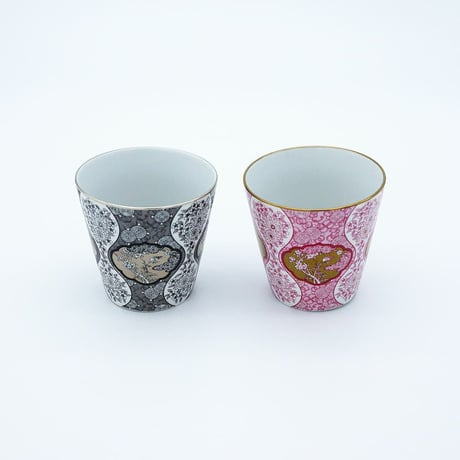 JAPAN SNOW JAPAN AUTUMN ロックカップ 木甲桐紋 2個セット 化粧箱入【ARITA PORCELAIN LAB（アリタポーセリンラボ）】