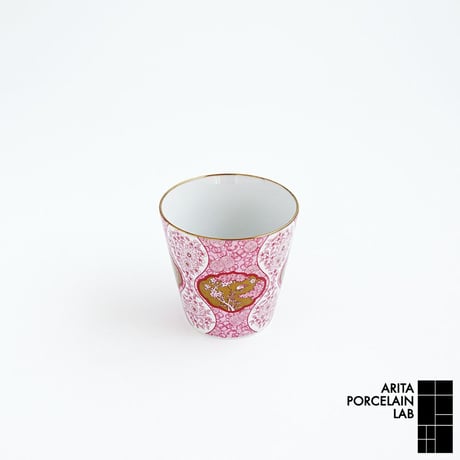 JAPAN AUTUMN ロックカップ 木甲桐紋 ワインレッド【ARITA PORCELAIN LAB（アリタポーセリンラボ）】