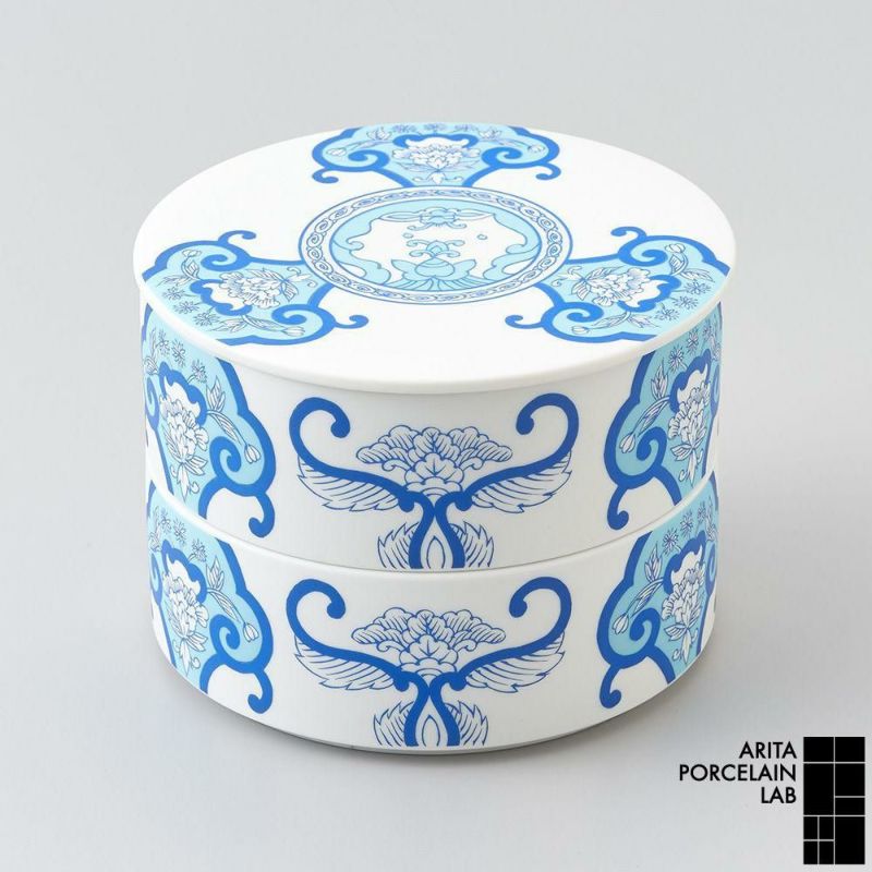 JAPAN SNOW ミニお重（二段重） 古伊万里草花紋※全4色【ARITA PORCELAI