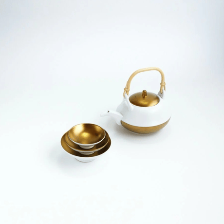 JAPAN AUTUMN 屠蘇器セット 屠蘇器 盃 3種 ゴールド・プラチナ 化粧箱入【ARITA PORCELAIN LAB（アリタポーセリンラボ）】