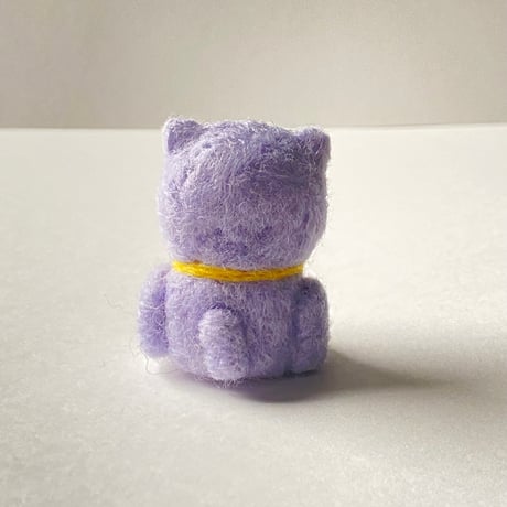 羊毛プチねこマスコット【パープル】