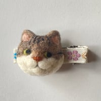 羊毛の猫ちゃんヘアクリップ【C】