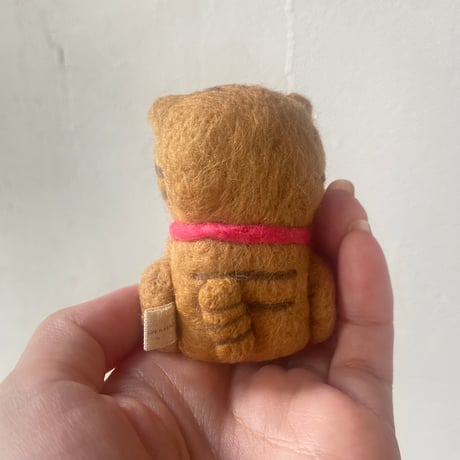 羊毛フェルト手のひら猫マスコット(茶トラ)