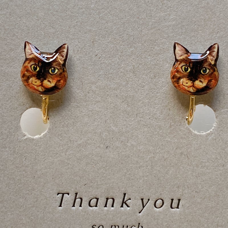 さび猫さんのイヤリングorピアス | ねこの森雑貨店