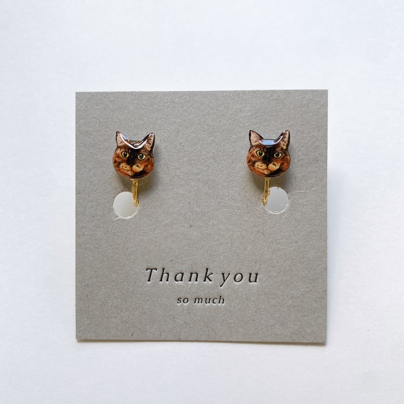 さび猫さんのイヤリングorピアス | ねこの森雑貨店