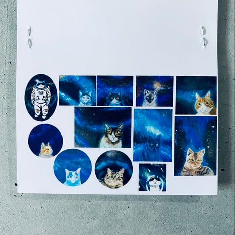 宇宙ねこさんのフレークシール
