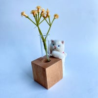ねこちゃんの一輪挿し【しろ】