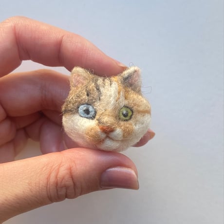 【品番:モＪ】羊毛の猫ちゃんブローチ