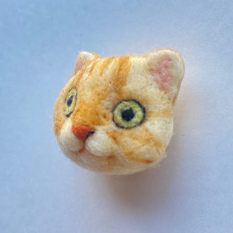 羊毛ねこマグネット【ぱっちりキイロ】