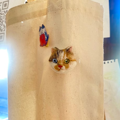 【品番:モＪ】羊毛の猫ちゃんブローチ