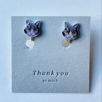 はちわれグレー猫さんのイヤリングorピアス