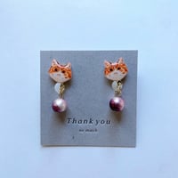茶トラ猫さんのピアス | ねこの森雑貨店